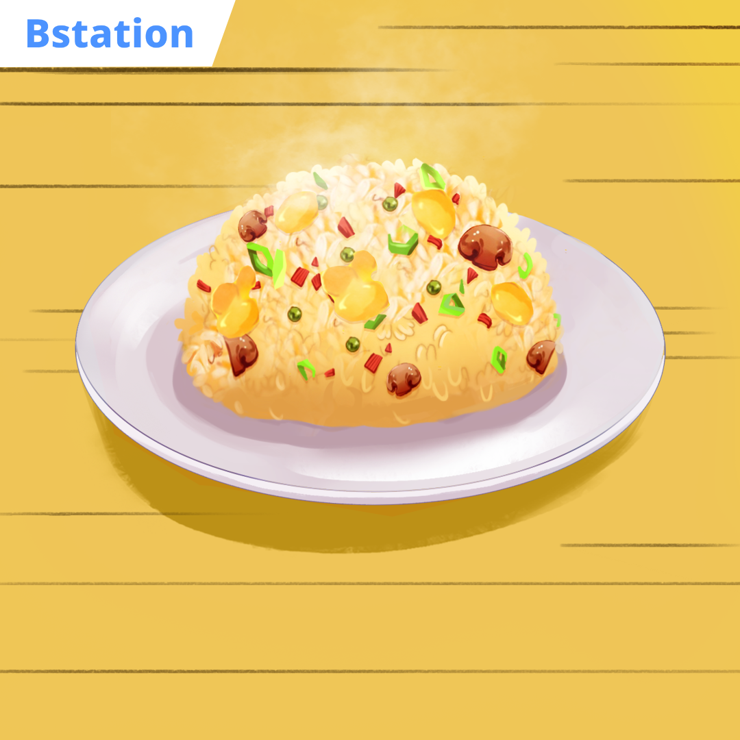 hidangan golden fried rice dari anime cooking master boy di bstation